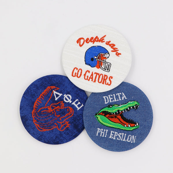 Delta Phi Epsilon Gator Mascot Game Day Embroidered Button