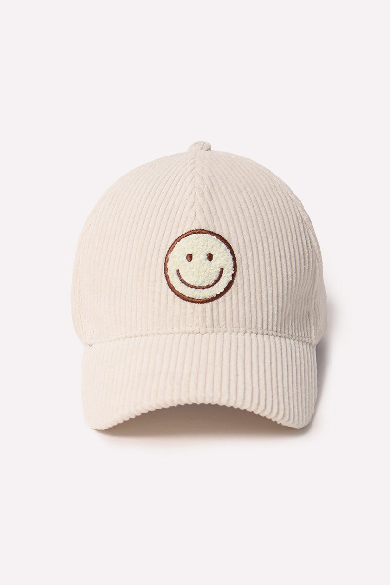 Cream Corduroy Hat With Football Numbers Chenille Patch