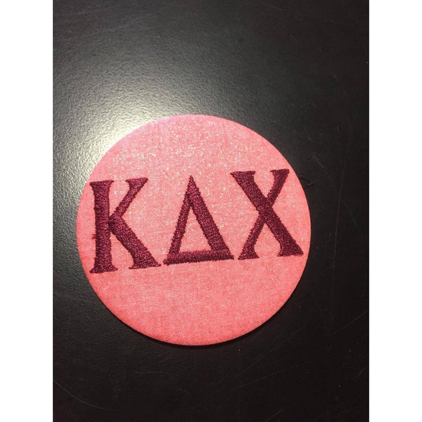 Kappa Delta Chi Pink Sparkly Embroidered Button - Discontinued