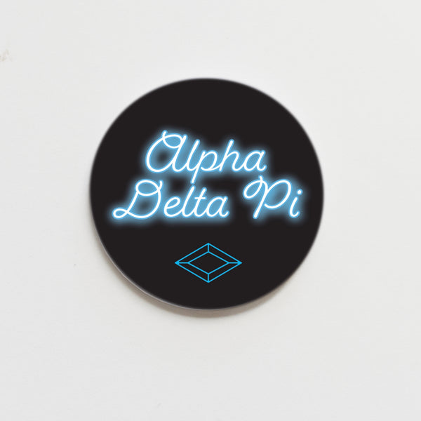 Alpha Delta Pi Neon Greek Button - 2.25 inch