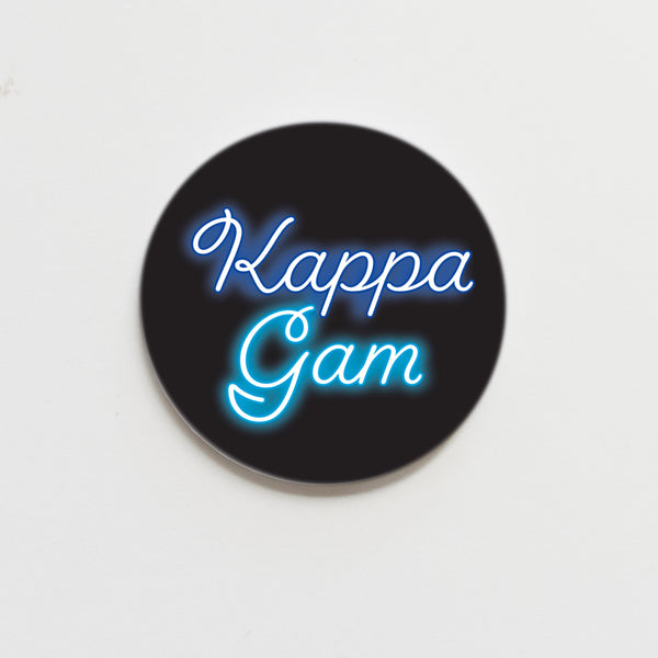 Kappa Kappa Gamma Neon Greek Button - 2.25 inch