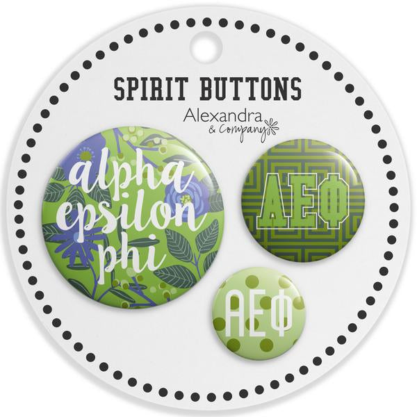 Alpha Epsilon Phi Spirit Printed Buttons