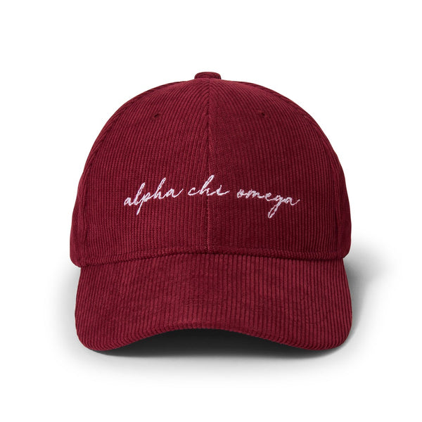 Alpha Chi Omega Embroidered Corduroy Hat