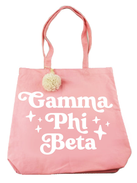 Gamma Phi Beta Pom Pom Tote Bag
