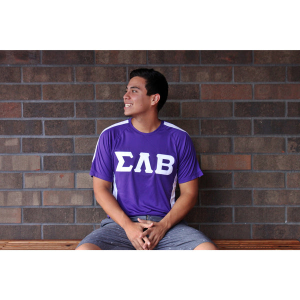 Sigma Lambda Beta White Accent Dry-Fit Tee- Discontinued