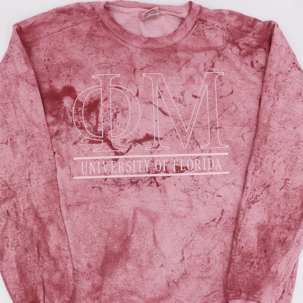 Phi Mu Embroidered Color Blast Crewneck Sweatshirt