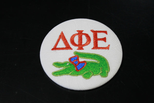 Delta Phi Epsilon Gator with Bow Game Day Embroidered Button