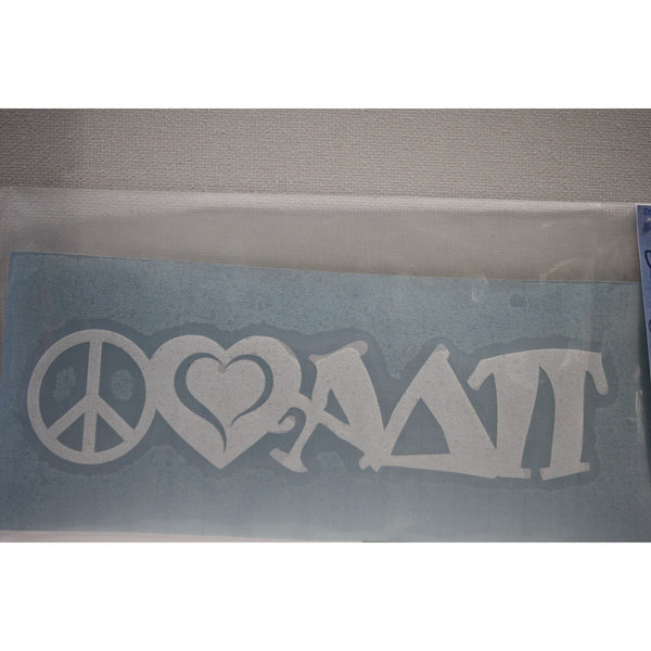 Alpha Delta Pi Peace Love Decal - Discontinued