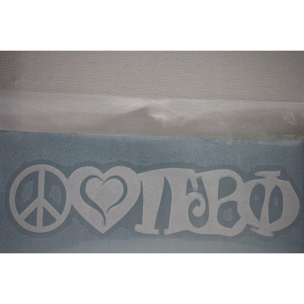 Pi Beta Phi Peace Love Decal - Discontinued