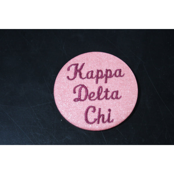 Kappa Delta Chi Pink Sparkly Embroidered Button #2 - Discontinued