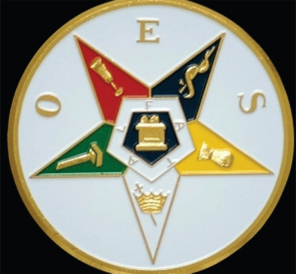 Order of the Eastern Star Round Car Emblem