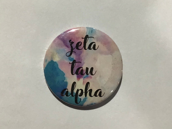 Zeta Tau Alpha Tie-Dye 2.25" Printed Button