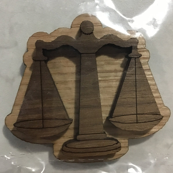 Scales of Justice Oak-Backed Symbol