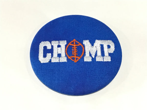 Chomp Game Day Embroidered Button