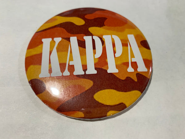 Kappa Kappa Gamma Orange Camo Printed Button
