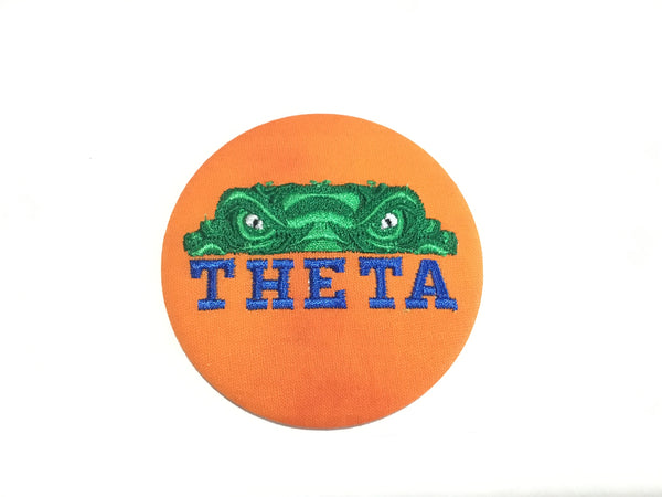 Kappa Alpha Theta Gator Eyes Embroidered Button
