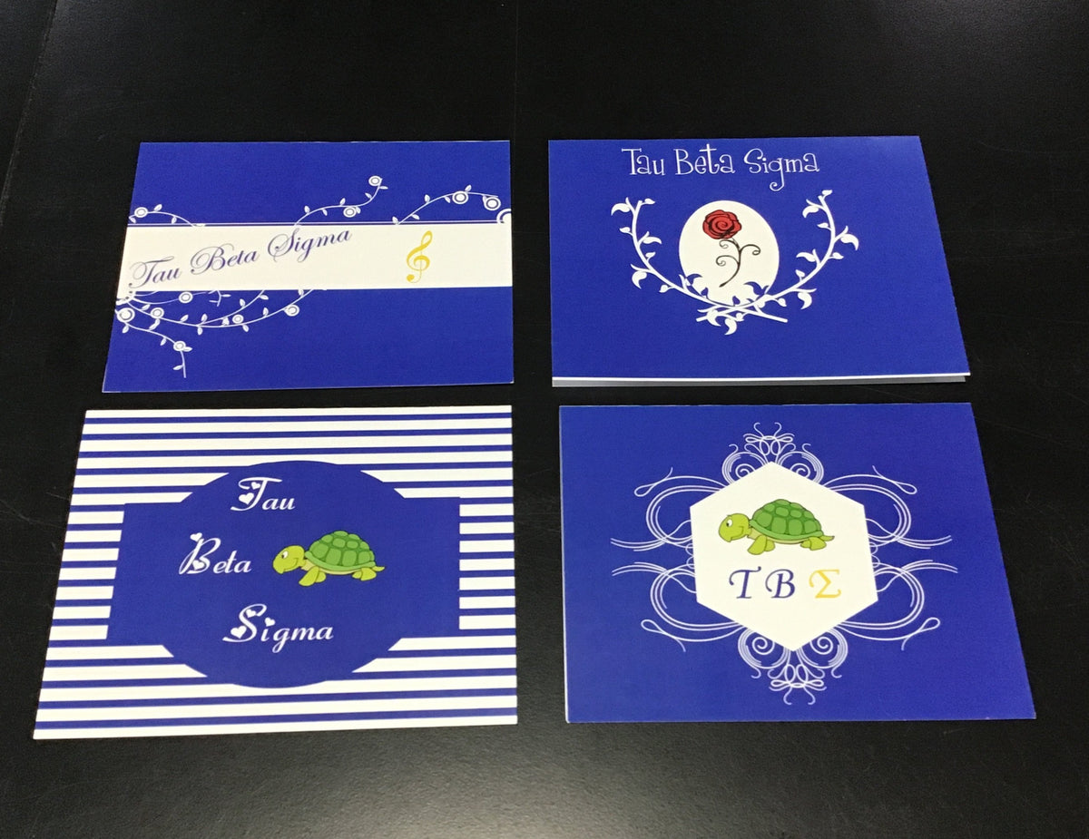Tau Beta Sigma Blank Greeting Cards 8 Pack Greek Divine and More