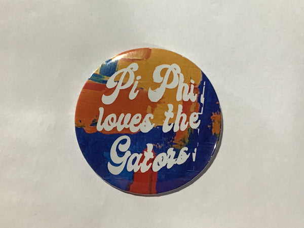 Pi Beta Phi Gator Colors 3" Printed Button