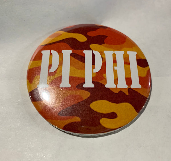 Pi Beta Phi Orange Camo Printed Button