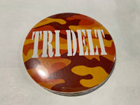 Delta Delta Delta Orange Camo Printed Button