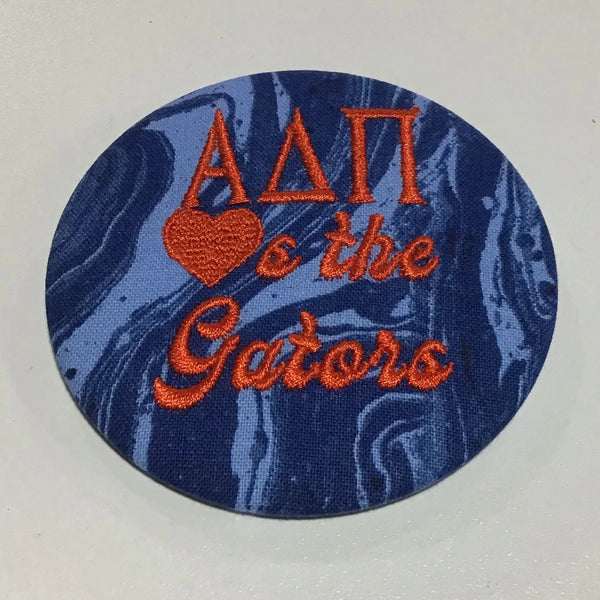 Alpha Delta Pi "Heart the Gators" Embroidered Button
