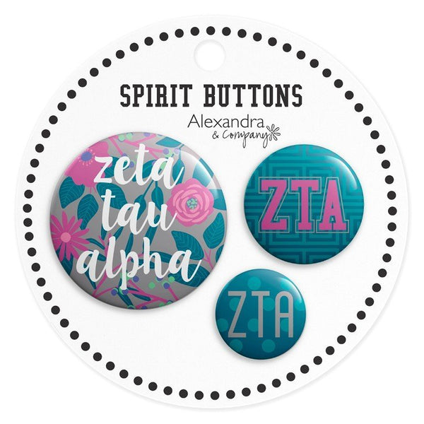 Zeta Tau Alpha Spirit Printed Buttons