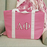 Alpha Phi Gingham Tote Bag