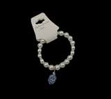 Zeta Phi Beta Pearl Bracelet with Shield Charm