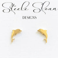 Delta Delta Delta Dolphin Studded Earrings