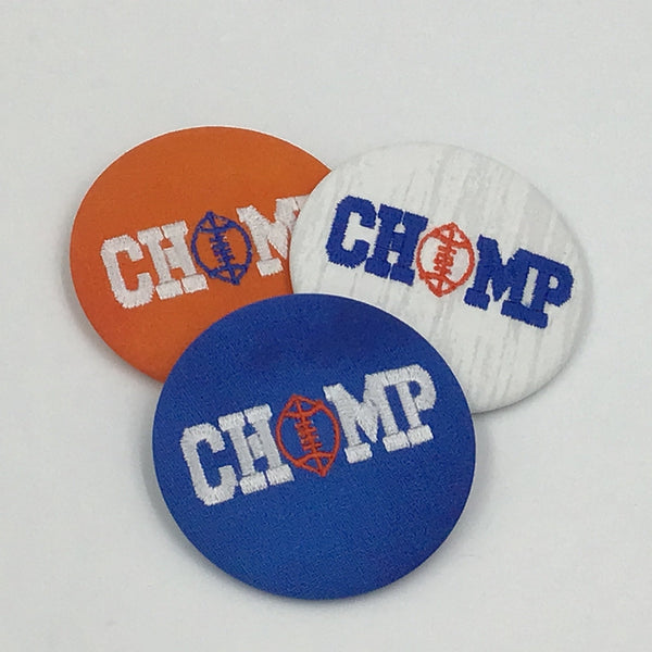 Chomp Game Day Embroidered Button