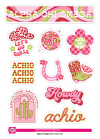 Alpha Chi Omega Western Disco Sticker Sheet