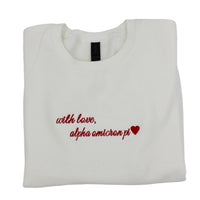 Alpha Omicron Pi With Love Crewneck