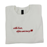 Alpha Omicron Pi With Love Crewneck