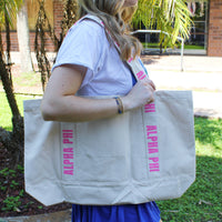 Alpha Phi Large Canvas Tote Bag