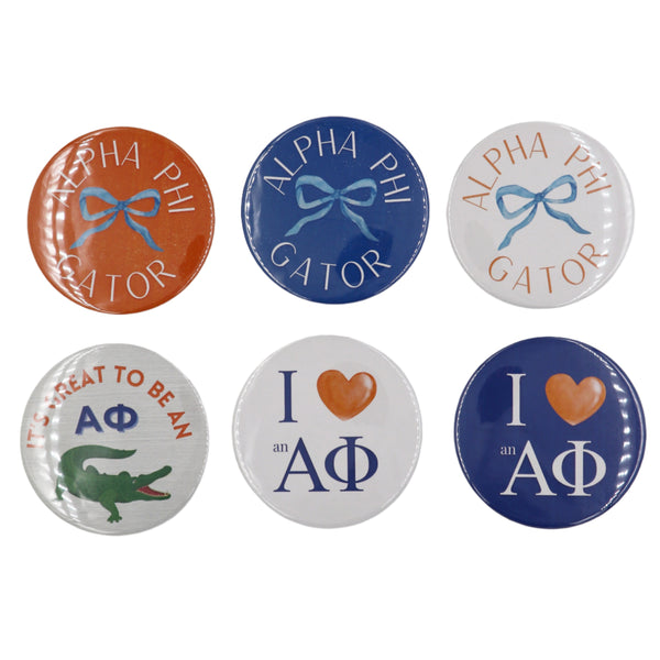 Alpha Phi 2025 Printed Buttons