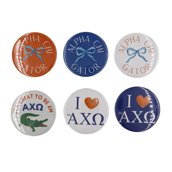 Alpha Chi Omega 2025 Printed Buttons