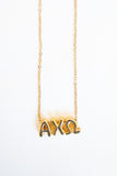 Alpha Chi Omega Bubble Letter Necklace