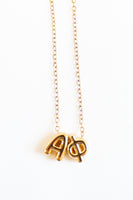 Alpha Phi Bubble Letter Necklace