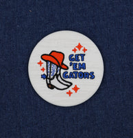 Get Em Gators Embroidered Button