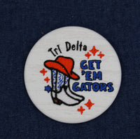 Get Em Gators Embroidered Button