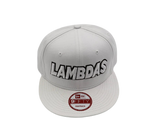 Lambda Theta Phi Lambdas Snapback Flatbill White Hat