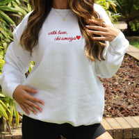 Chi Omega With Love Crewneck
