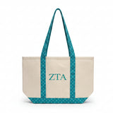Zeta Tau Alpha Polka Dot Strap Tote Bag