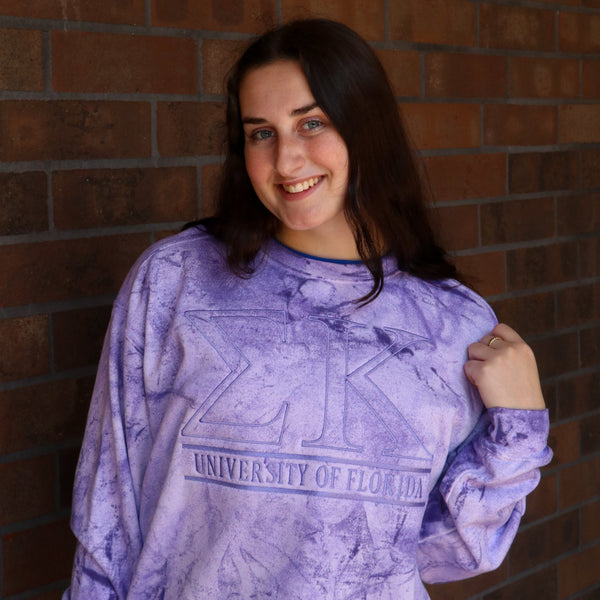 Sigma Kappa Embroidered Color Blast Crewneck Sweatshirt