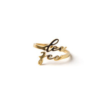 Delta Zeta Romantic Script Adjustable Ring