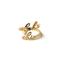 Alpha Chi Omega Romantic Script Adjustable Ring