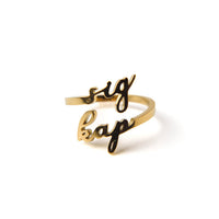 Sigma Kappa Romantic Script Adjustable Ring