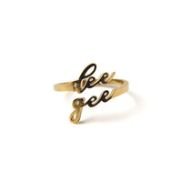 Delta Gamma Romantic Script Adjustable Ring