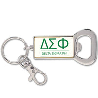 Delta Sigma Phi Keychain with Flat Bottle Opener