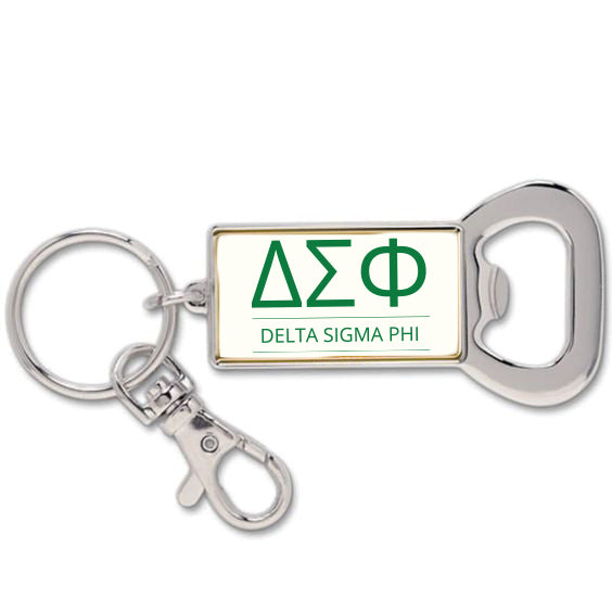 Delta Sigma Phi Keychain with Flat Bottle Opener